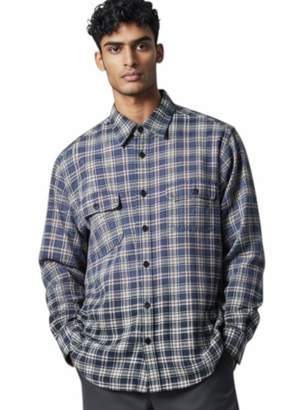 Eddie Bauer•Men’s Plaid Casual Button Down Shirt-Blue Red Yellow White
